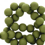 Acryl Perlen rund 6mm matt Olive green